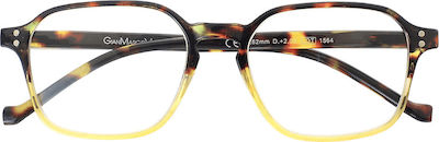 Gian Marco Venturi Cagliari Reading Glasses +1.50 Tartarouga Giallo Cagliari