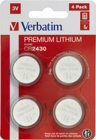 Verbatim Premium Lithium Батерии За часовници CR2430 3V 4бр
