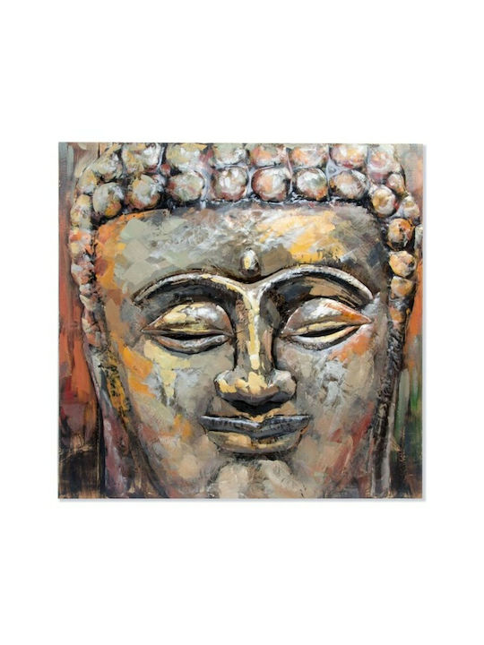 DKD Home Decor Buddha Πίνακας Ξύλινος 80x80cm