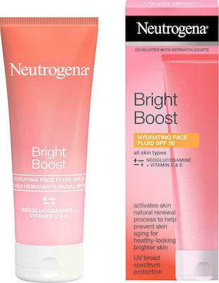 Neutrogena Bright Boost Hydrating Anti-îmbătrânire Cremă Fluidă Pentru Față cu SPF30 cu Vitamina C 50ml