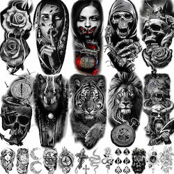 Large Realistic Unisex Fake Tattoos 3D Stickers (22 Sheets)
