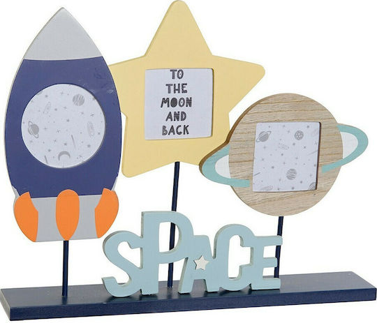 DKD Home Decor Космически Кораб Мулти 3 Места Дървена