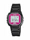 Casio Classic Ψηφιακό Γυναικείο Ρολόι 30mm Μπαταρίας με Μαύρο Καουτσούκ Λουράκι