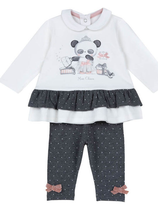 Kids' Set with Leggings Winter 2pcs Ecru Bear Queen Set