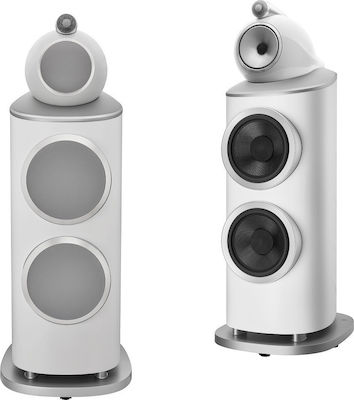 Bowers & Wilkins 801 D4 Ζεύγος Ηχείων Hi-Fi Δαπέδου 1000W 3 Δρόμων Π45.1xΒ60xΥ122.1εκ. Λευκό Γυαλιστερό