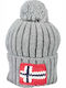 Semiury NA4GKB Pom Pom Beanie Beanie with Rib Knit in Gray color