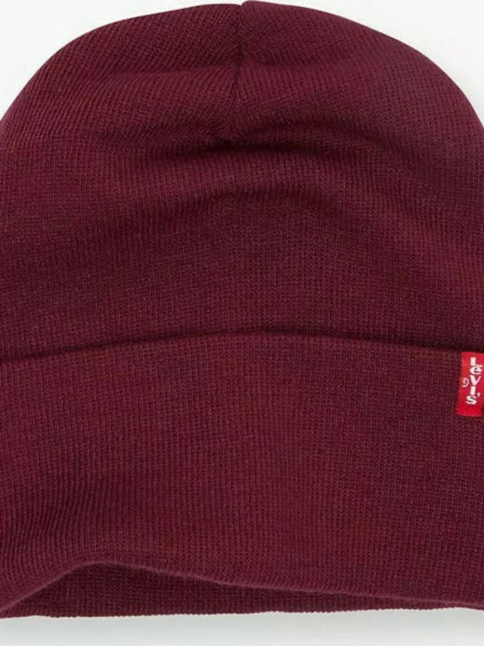 Levi's Beanie Γυναικείος Σκούφος Πλεκτός σε Μπορντό χρώμα