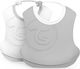 Twistshake Waterproof Bib Plastic with Button & Pocket Grey / White 2pcs
