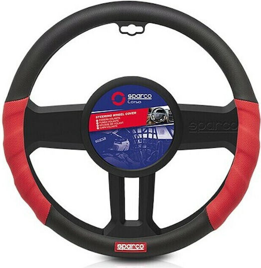Sparco Husă Volan Auto cu Diametru 36-38cm Sintetic Roșu