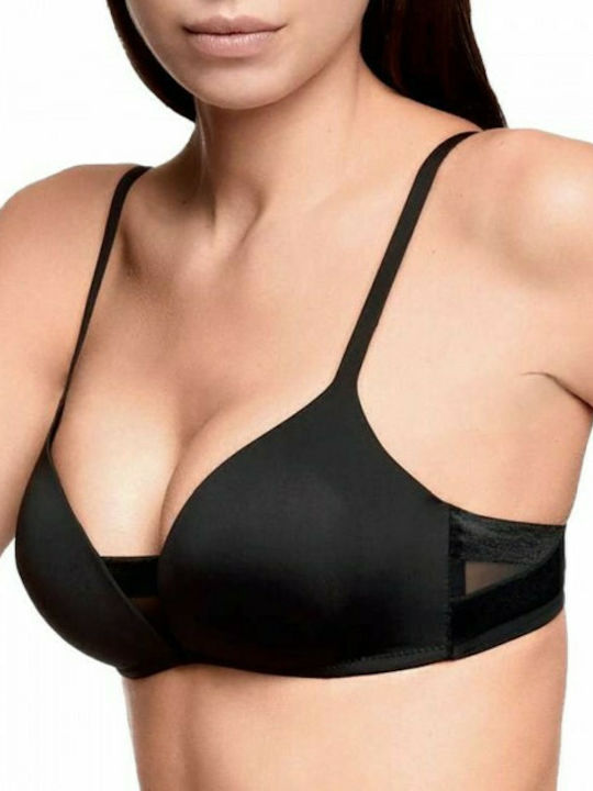 Lormar Triangolo Extra Triangle Triangle Bra without Padding Black