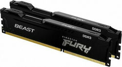 Kingston Fury Beast 16GB DDR3 RAM cu 2 module (2x8GB) și Viteză 1866 pentru Desktop