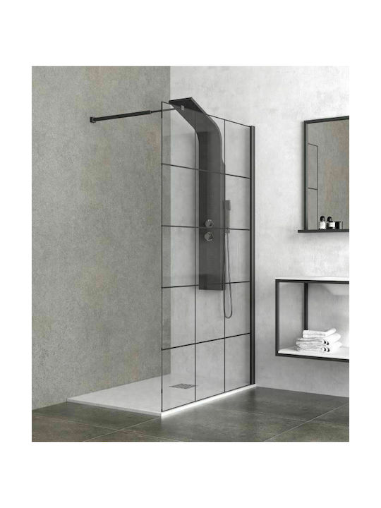 Karag Nero Free 1 Shower Screen for Shower 120x200cm Serigrafato Nero