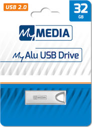 Verbatim MyMedia My Alu 32GB USB 2.0 Stick Silber