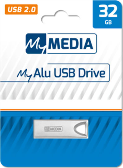 Verbatim MyMedia My Alu 32GB USB 2.0 Stick Ασημί