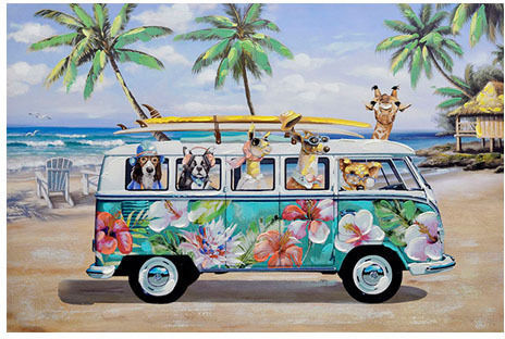 Marhome Animals in Van on Canvas 60x40 cm Marhome Animals in Van on Canvas 60x40 cm