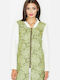 Figl M513 Women's Wool Short Coat with Zipper Green 111500