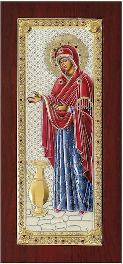 Prince Silvero Heiligenikone Göttliche Äbtissin Silber 16,5x37cm