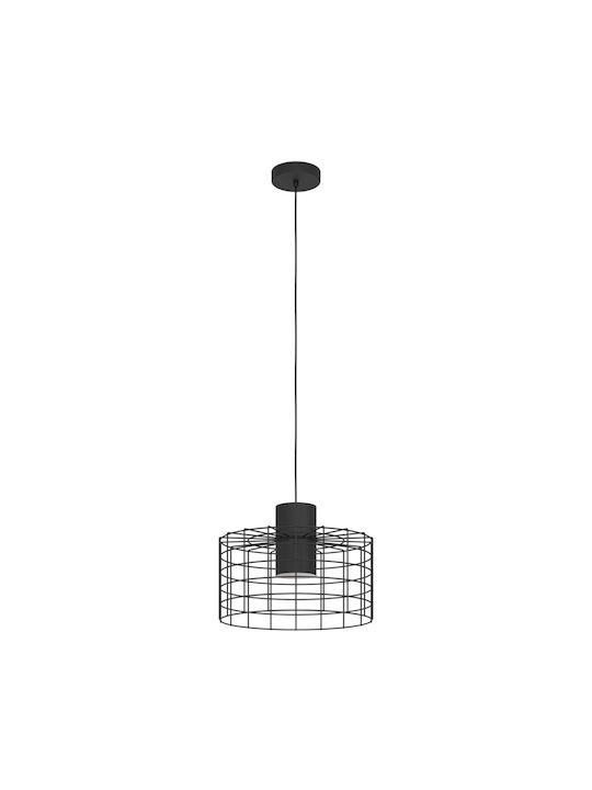 Eglo Milligan Pendant Light Single-Light Grid for Socket E27 Black