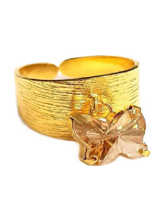 Catherine Bijoux D1002 Ring with Stones Gold Plated