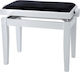 Gewa Bench Superieur Σκαμπό Πιάνου Ρυθμιζόμενο White Matte Μ52xΠ30xΥ46-55cm
