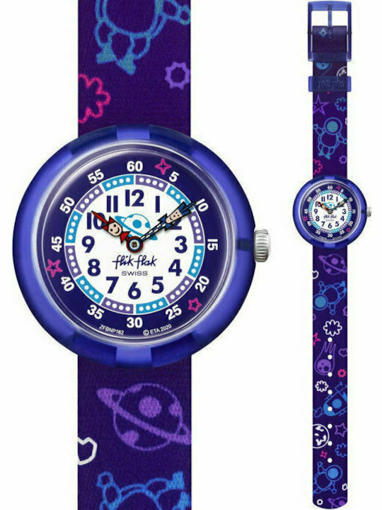 FlikFlak Kinder-Analoguhr Plan It mit Stoffarmband Lila
