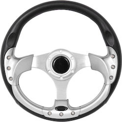 Autoline Volan Auto Sport Triactin cu Diametru 32cm Negru/Argintiu Autoline Volan Auto Sport Triactin cu Diametru 32cm Negru/Argintiu