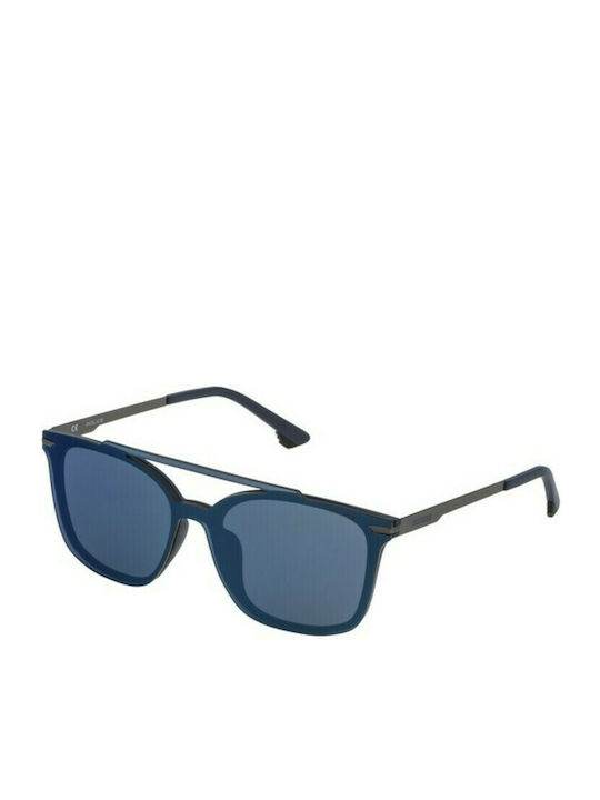 Police Sunglasses with Navy Blue Plastic Frame and Blue Lens SPL5289 NQB