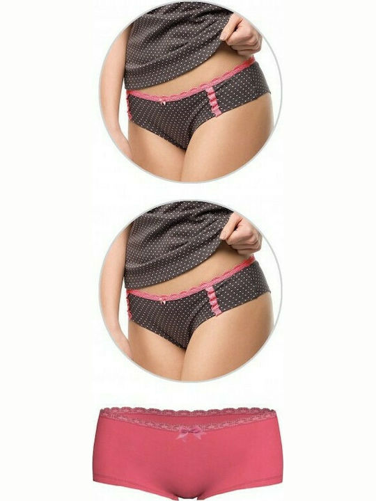 Vamp Hipster 7576 Bumbac Femei Alunecare 3Pack Rose Brown