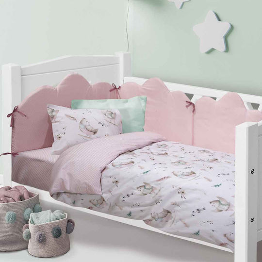 Das Home Baby Fun Комплект Бебешки Чаршафи За Количка Памучни Розов 70x120бр 2бр