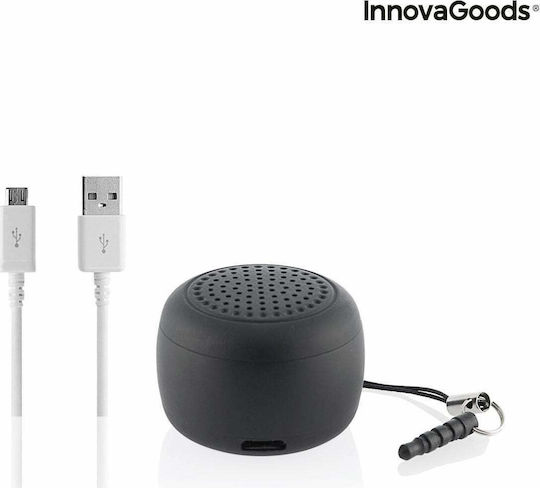 InnovaGoods Miund Bluetooth-Lautsprecher 1W mit Akkulaufzeit bis zu 5 Stunden Schwarz