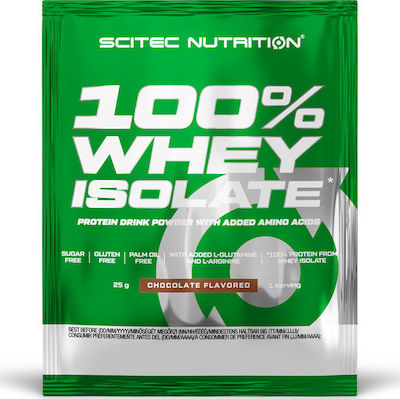 Scitec Nutrition 100% Whey Isolate Protein Drink Powder with Added Amino Acids Proteină din Zer Fără gluten cu Aromă de Ciocolată 25gr