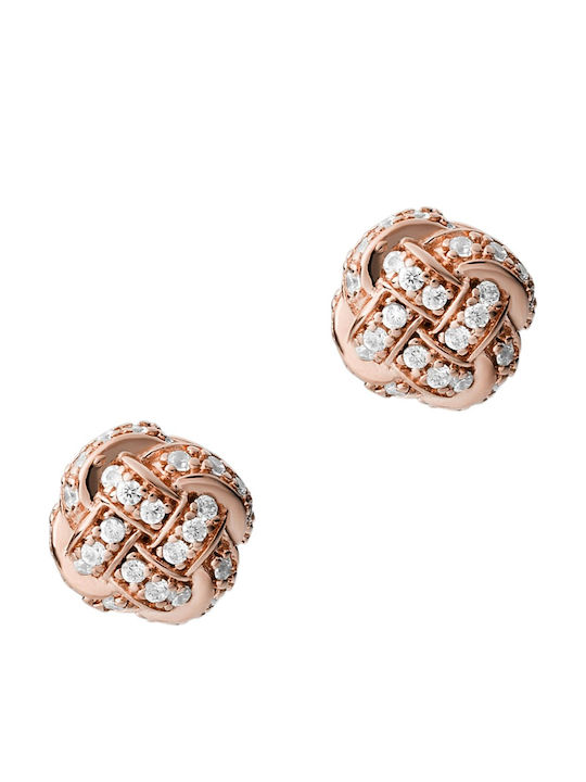 Emporio Armani Sentimental Earrings made of Silver Gold Plated with Stones