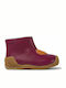 Twins Leather Kids Boots with Zipper Burgundy