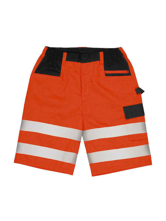 Result Reflective Work Shorts Orange R328X