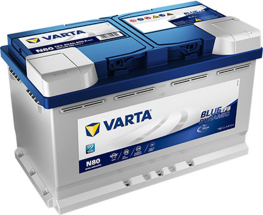 Varta Batterie Auto Blue Dynamic EFB Technology N80 mit Kapazität 80Ah und CCA 800A Start/Stopp
