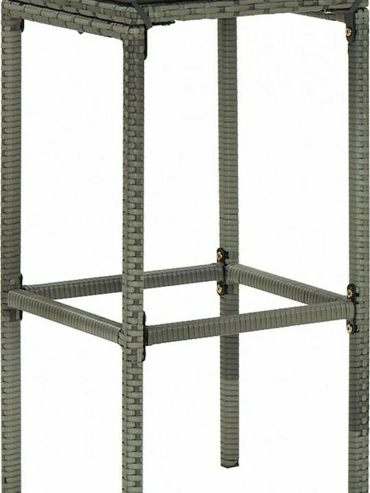 Hocker für Bar Für den Außenbereich Rattan mit Kissen Grey - Charcoal 6Stück 38x38x76cm