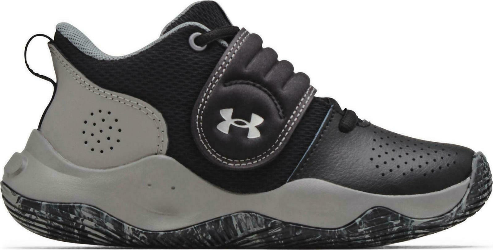 Under Armour Zone BB Kids Sports Shoes Basketball with Hoop Loop Closure  Gray 3024263-001
