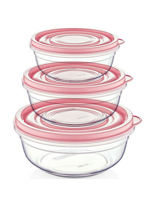 Homeplus Cutie pentru Mâncare Plastic Roz 3buc
