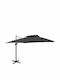 Professioneller Hängender Quadratischer Aluminium Garten- und Terrassen-Sonnenschirm Schwarz 3x3m