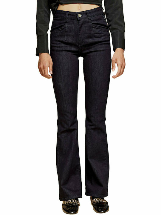 Edward Jeans Adkins-Ln/r Висока талия Дамско джинсово панталони Камбана със Слим кройка Изплакнете