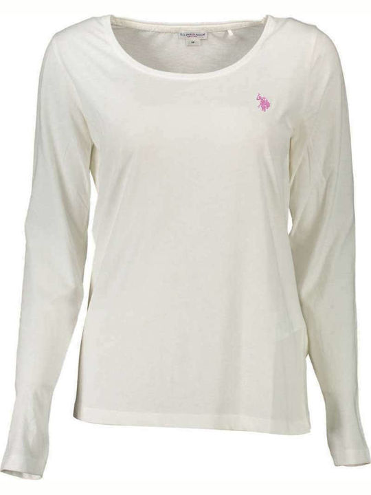 U.S. Polo Assn. Women's Blouse Cotton Long Sleeve White