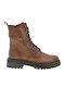 Leather Women's Ankle Boots Tabac Brown