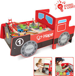 Hape Ride-on Engine Table Set with Train made of Wood for 3++ Years