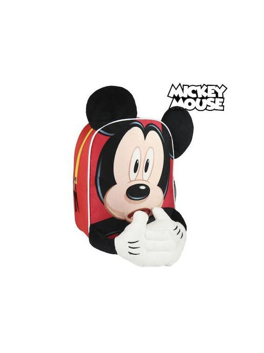 Mickey Mouse Clubhouse Mickey Mouse Σχολική Τσάντα Πλάτης Νηπιαγωγείου σε Κόκκινο χρώμα