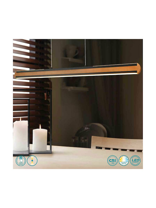 Trio Lighting Deacon Verstellbar Hängelampe Schwarz Schiene 110x6.5x150cm.