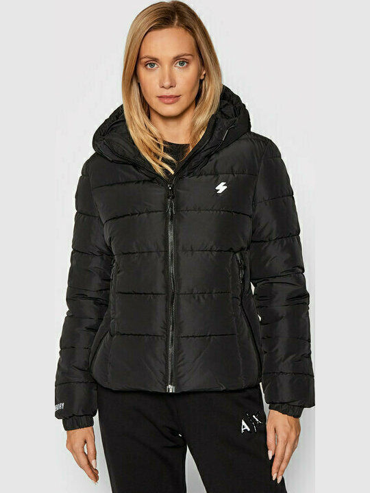 ジャケット・アウター   / short puffer down jacket Guess Women's Short Puffer Jacket for Winter Black