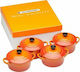 Le Creuset Ofenrot Cast Iron Pots Set 4 Pieces