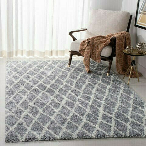 Saray Home Moroccan Χαλί Ορθογώνιο Shaggy Γκρι / Ιβουάρ 150x210cm