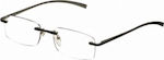 Silac 7097 Men's Reading Glasses +2.00 Black Metal 7097 3538