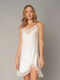 Milena by Paris Satin Bridal Women's Nightdress with String White 3345 003345-Ιβουάρ